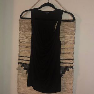 Bebe black cowlneck racerback tank w/ shelf bra S